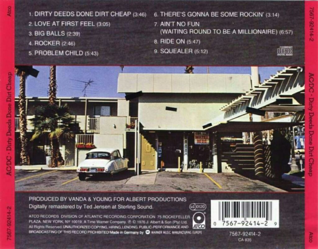 Dirty Deeds Done Dirt Cheap - AC/DC (CD - 3959) music collectible [Barcode 696998020221] - Main Image 2