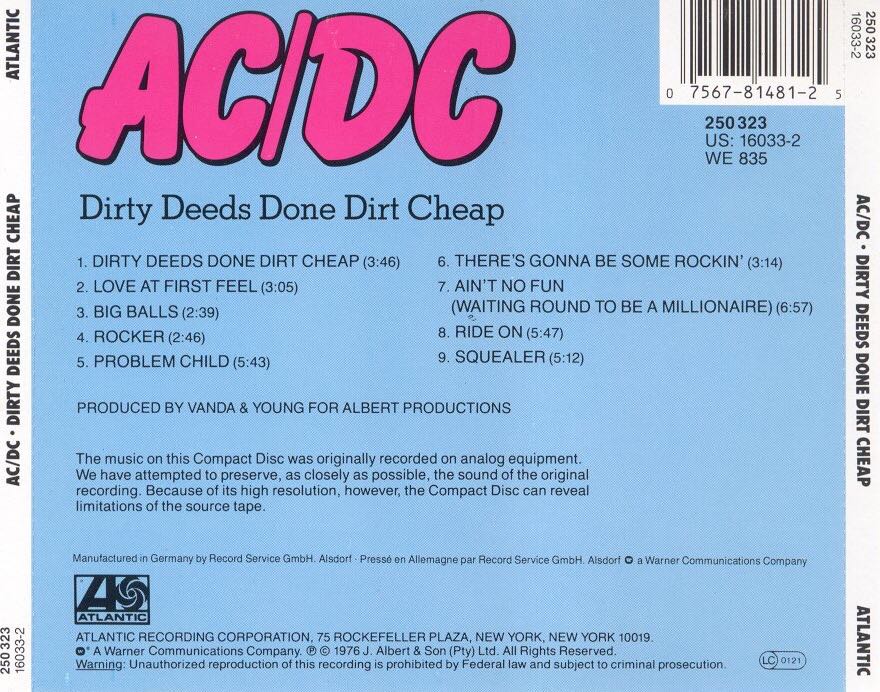 Dirty Deeds Done Dirt Cheap - AC/DC (MP3) music collectible - Main Image 2