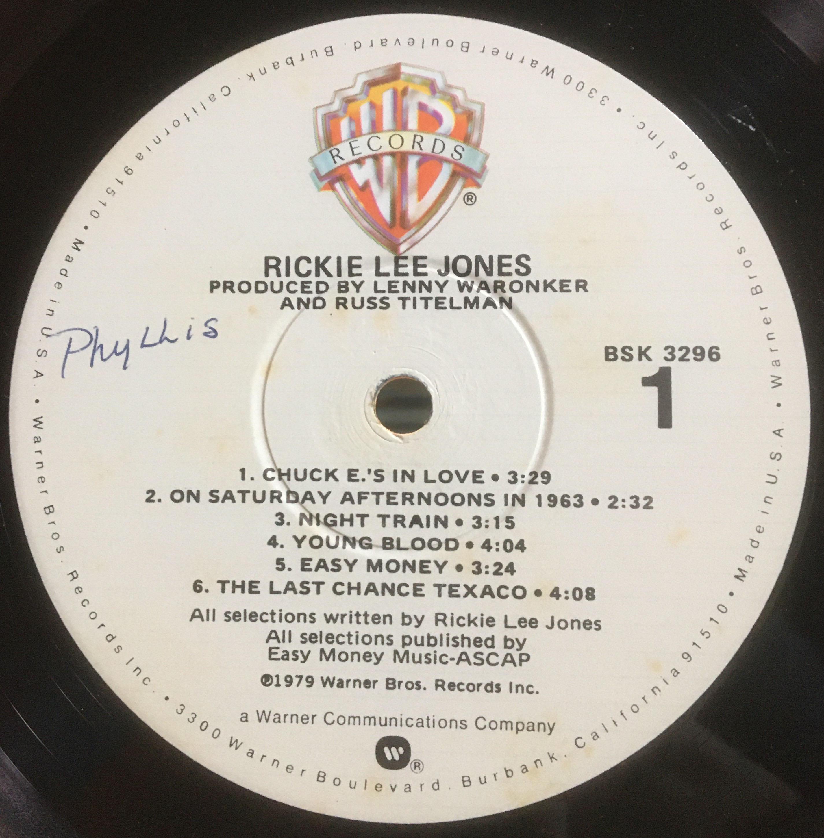 Rickie Lee Jones - Rickie Lee Jones (12” - 35) music collectible - Main Image 3