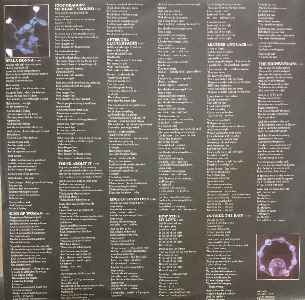 Bella Donna - Nicks, Stevie (12”) music collectible [Barcode 077779300815] - Main Image 4