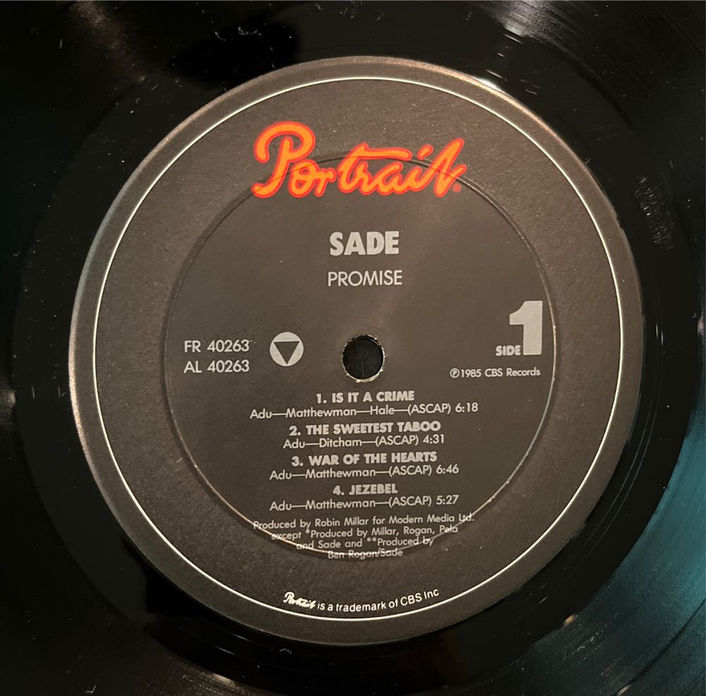 Promise - Sade (12” - 54:10) music collectible [Barcode 074644026313] - Main Image 3