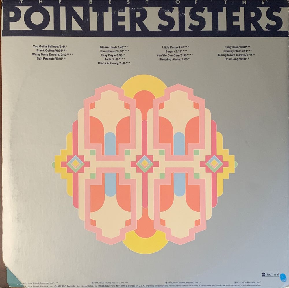 Best Of The Pointer Sisters, The - Pointer Sisters (12”) music collectible - Main Image 3