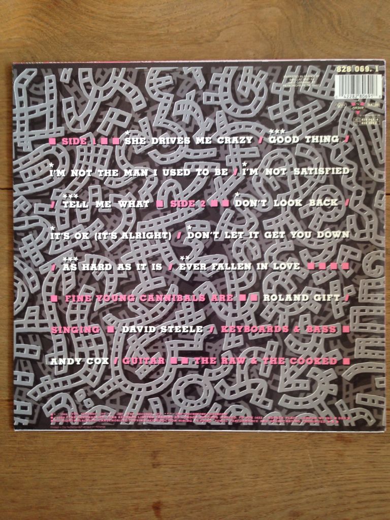 The Raw And The Cooked - Fine Young Cannibals (12”) music collectible [Barcode 042282806918] - Main Image 2