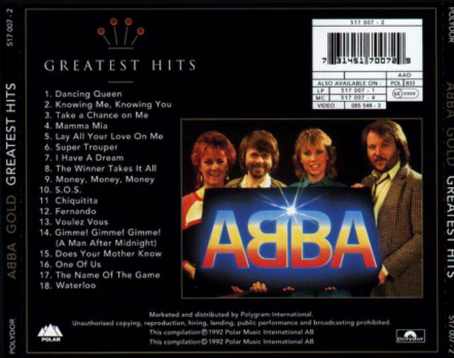 ABBA Gold - Abba (CD - 78) music collectible [Barcode 020831458429] - Main Image 2