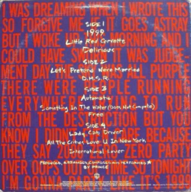 04 - 12” Single - Prince (17) - 1999 - Prince (12” - 15) music collectible - Main Image 2