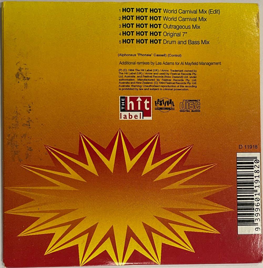 Hot Hot Hot World Carnival Mix 94 (single) - Arrow (CD) music collectible [Barcode 9399601191820] - Main Image 2