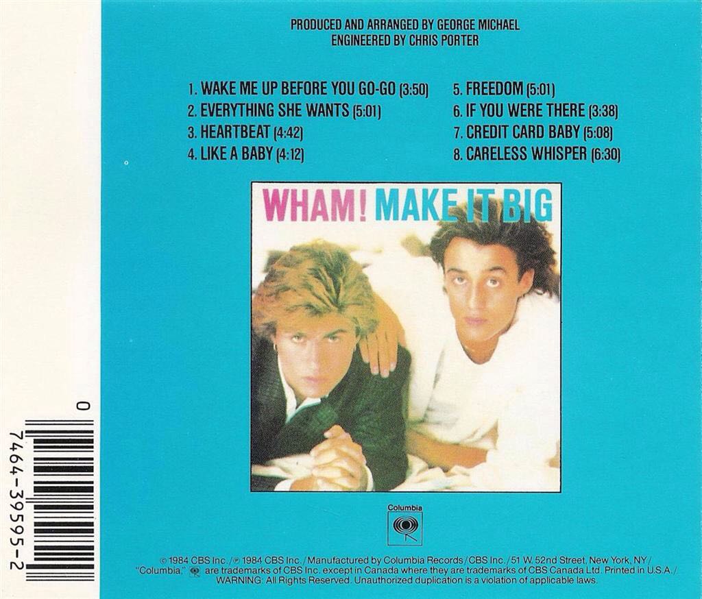 Make It Big - Wham! (CD - 38) music collectible [Barcode 074643959520] - Main Image 2