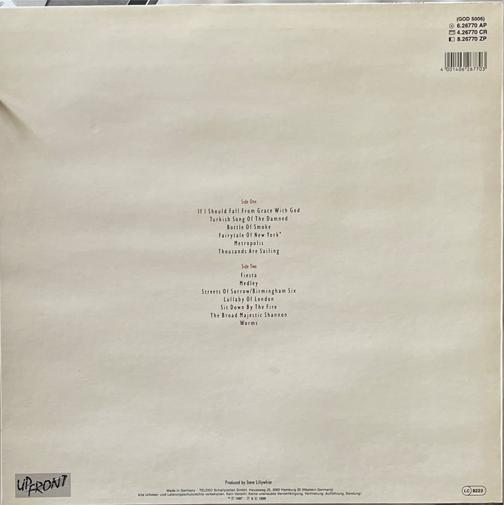 If I Should Fall From Grace With God - Pogues (12”) music collectible [Barcode 4001406267703] - Main Image 2