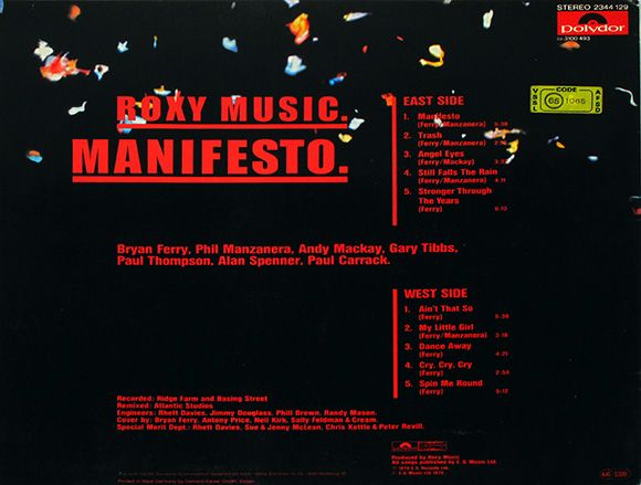 Manifesto - Roxy Music (12” - 43) music collectible - Main Image 2