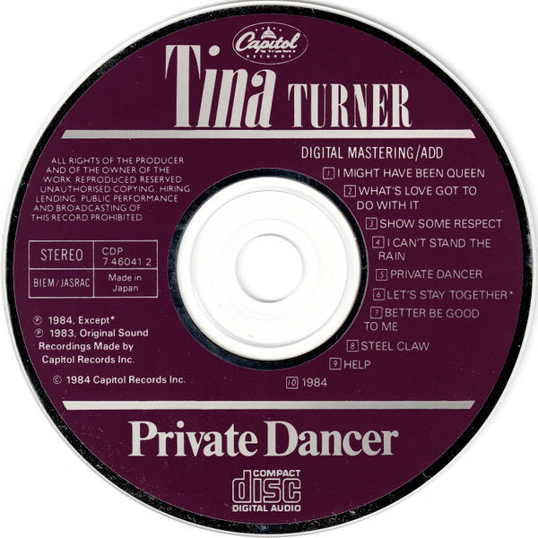 Private Dancer - Tina Turner (CD - 89) music collectible [Barcode 077774604123] - Main Image 3