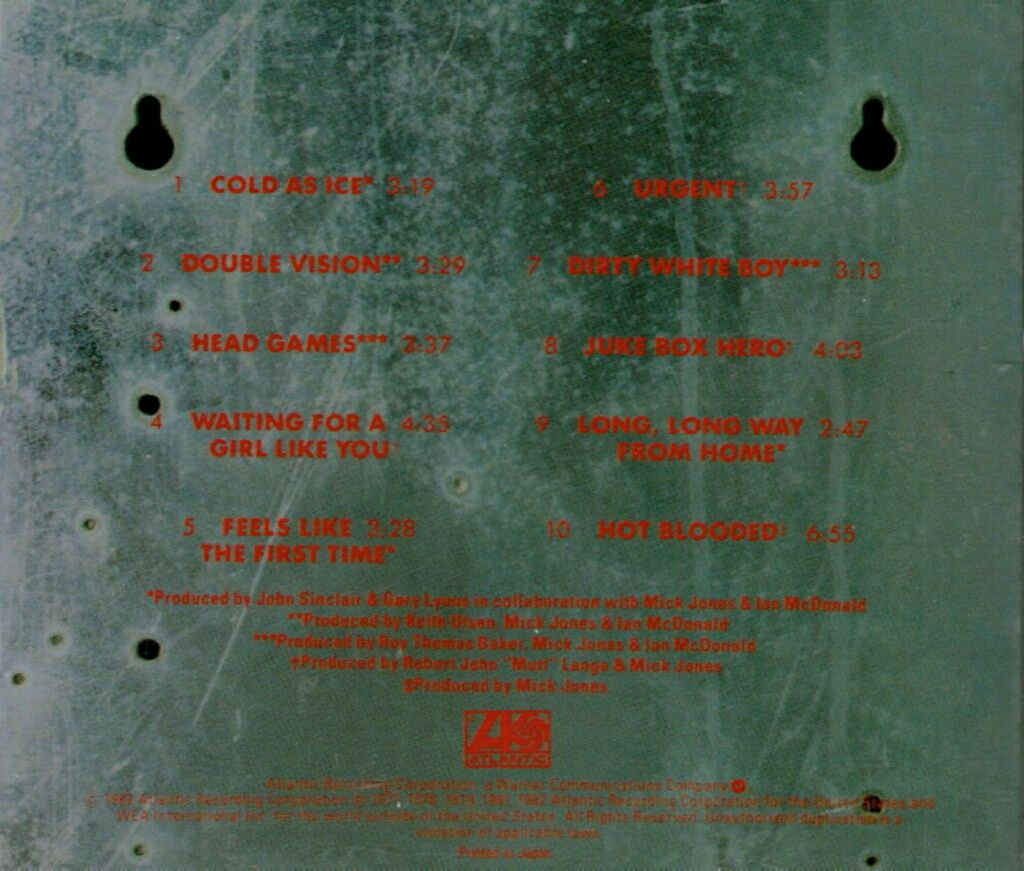 Records - Foreigner (CD - 39) music collectible [Barcode 075678280023] - Main Image 2