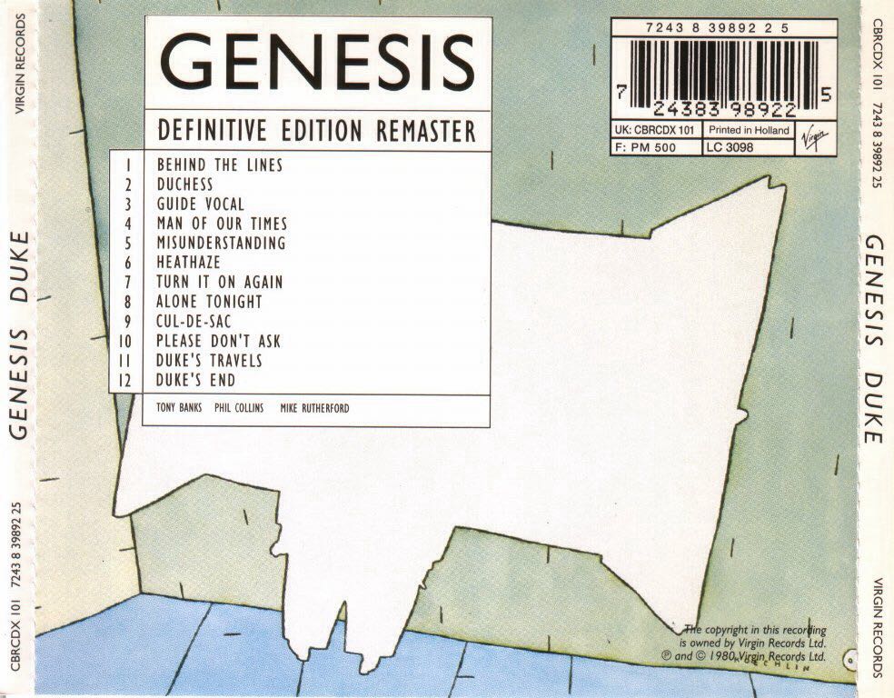 Duke - Genesis (CD) music collectible [Barcode 075678269226] - Main Image 2