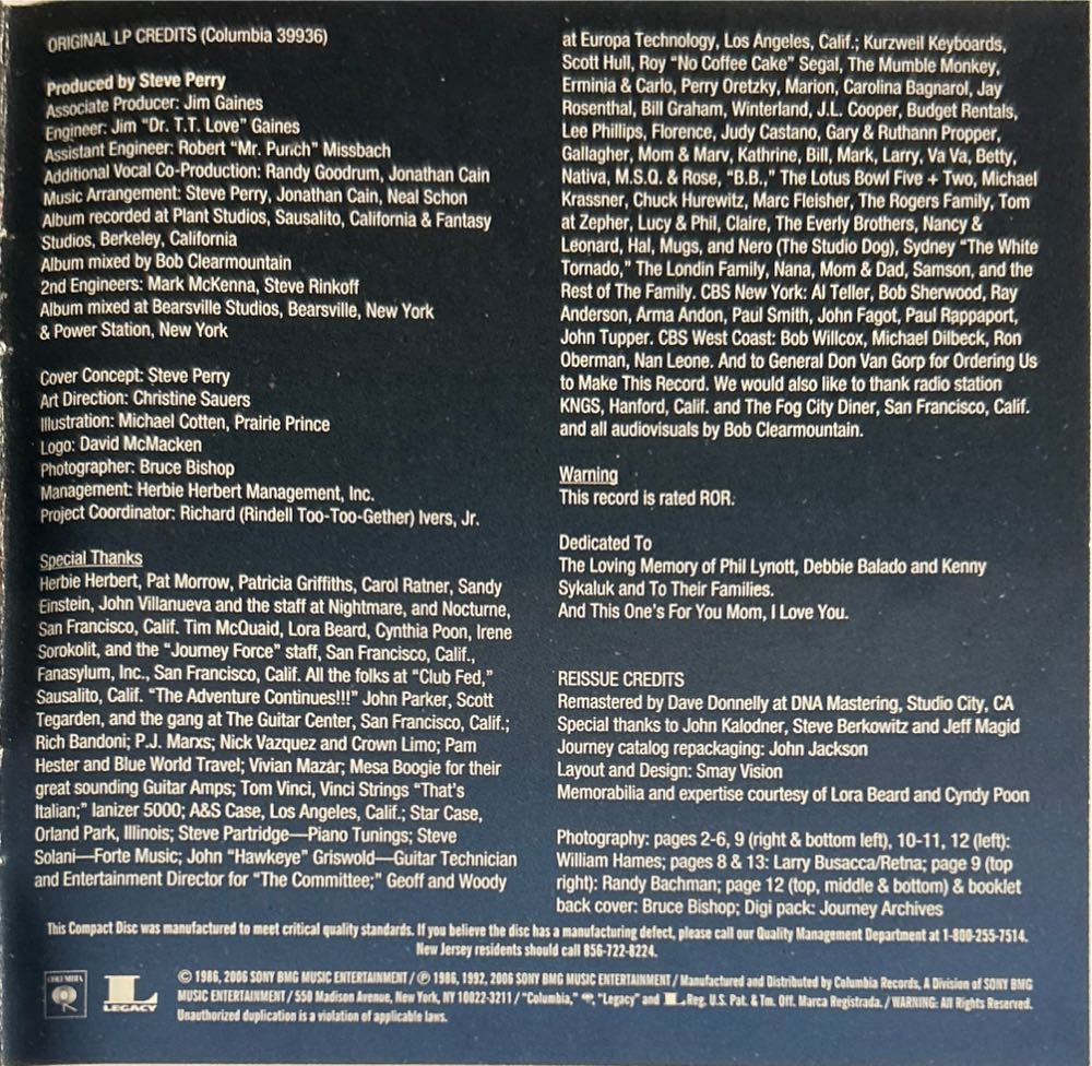 Raised On Radio - Journey (CD - 54) music collectible [Barcode 886976880927] - Main Image 3