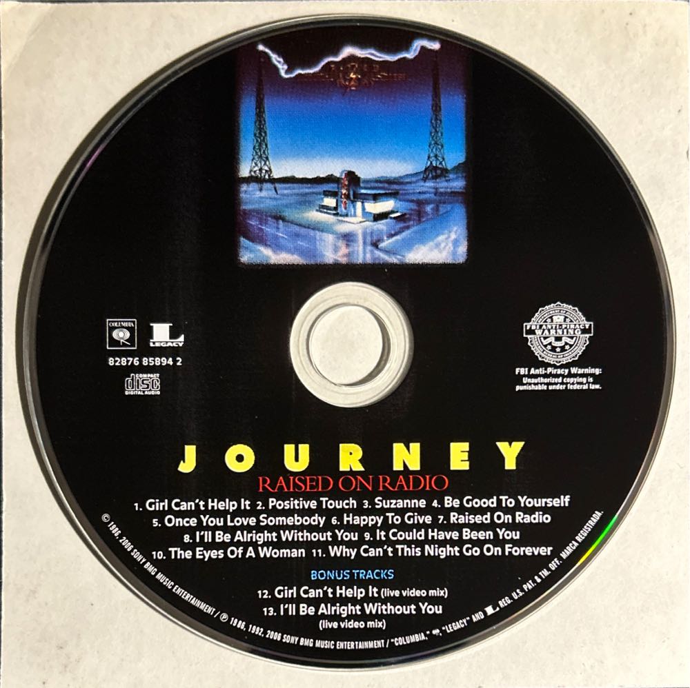 Raised On Radio - Journey (CD - 54) music collectible [Barcode 886976880927] - Main Image 4