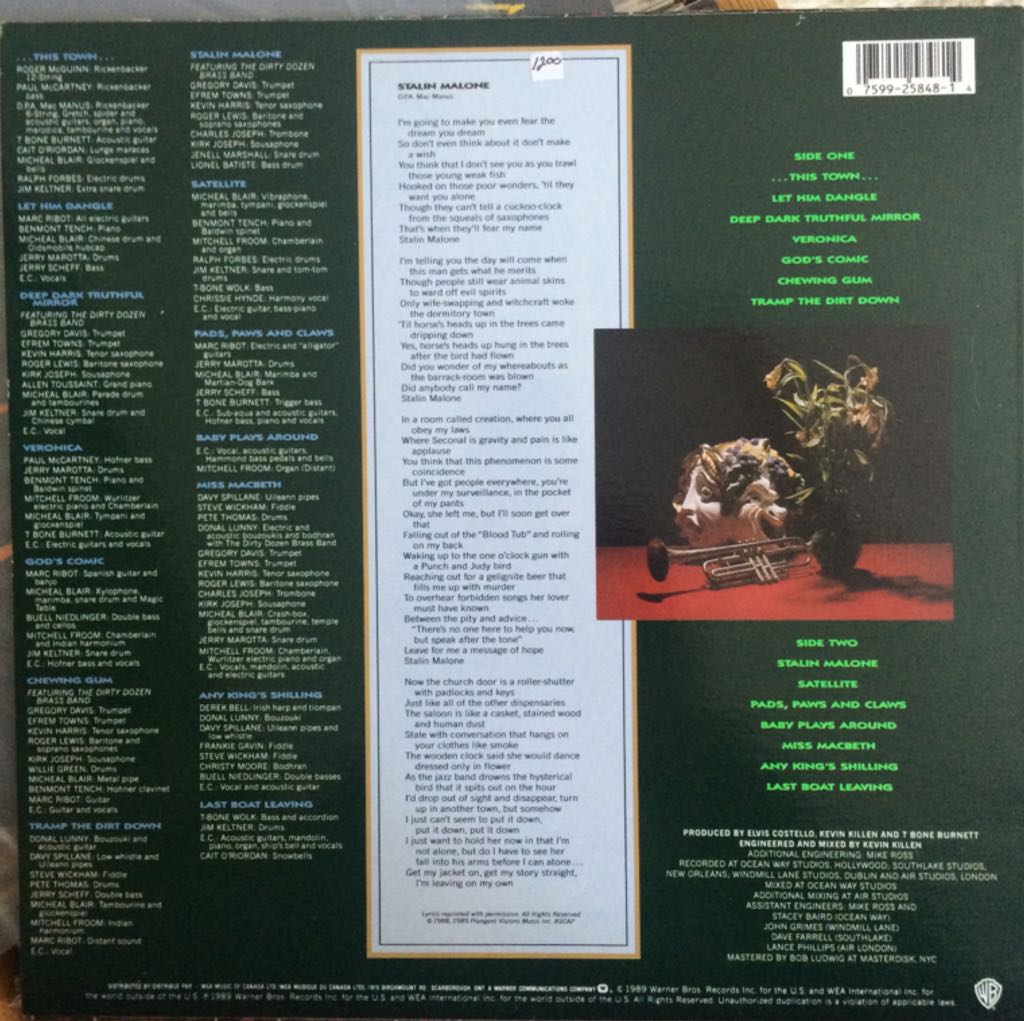 Spike - Costello, Elvis (CD) music collectible [Barcode 075992584814] - Main Image 2