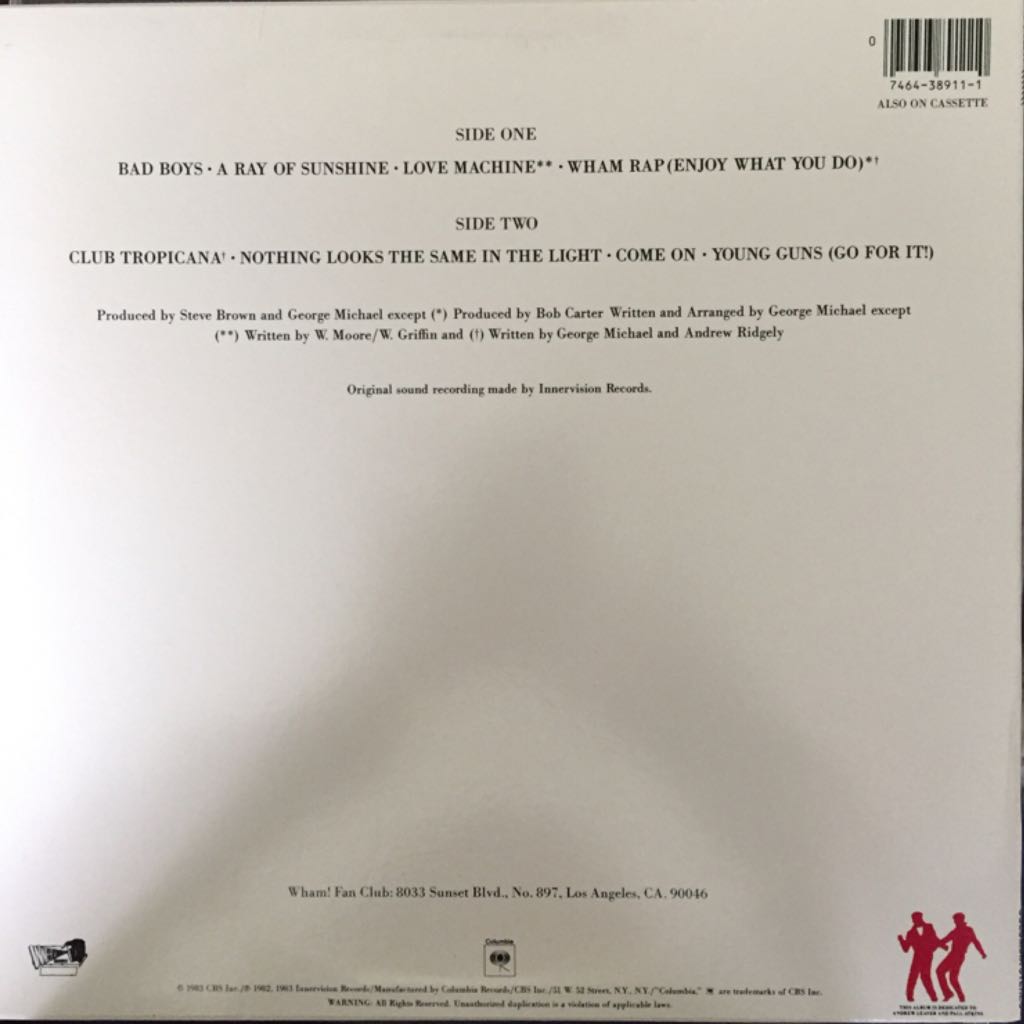 Fantasic - Wham! (12” - 36) music collectible [Barcode 074643891110] - Main Image 2