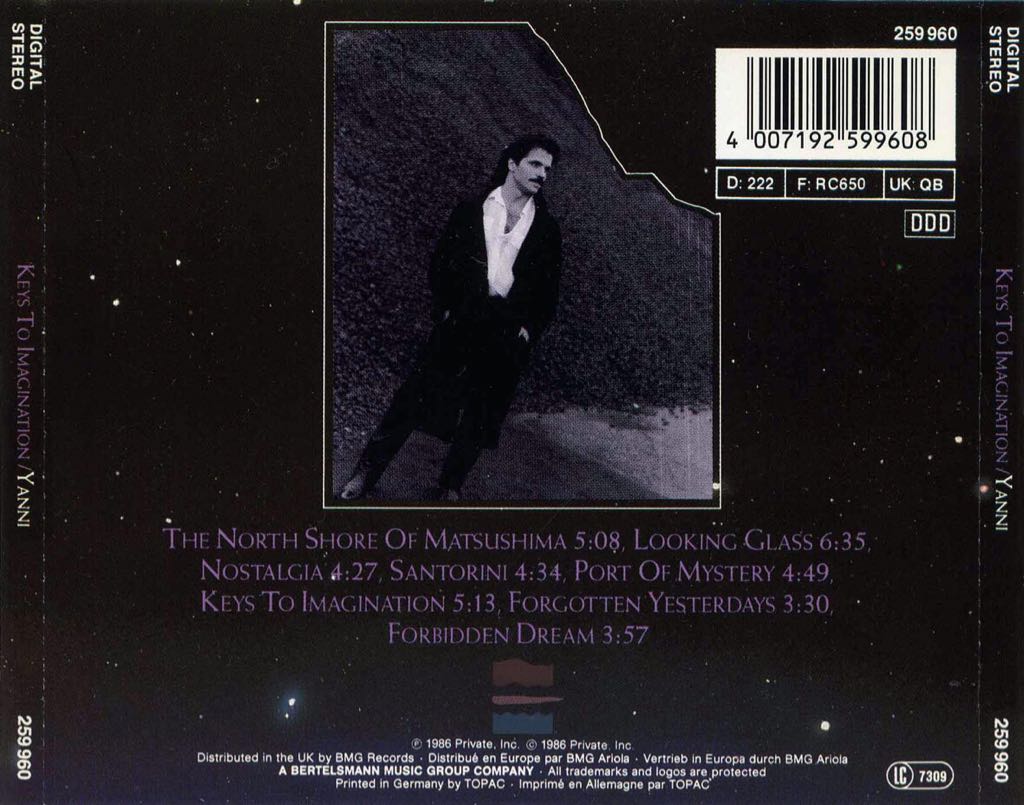 Keys To Imagination - Yanni (CD) music collectible [Barcode 010058200826] - Main Image 2