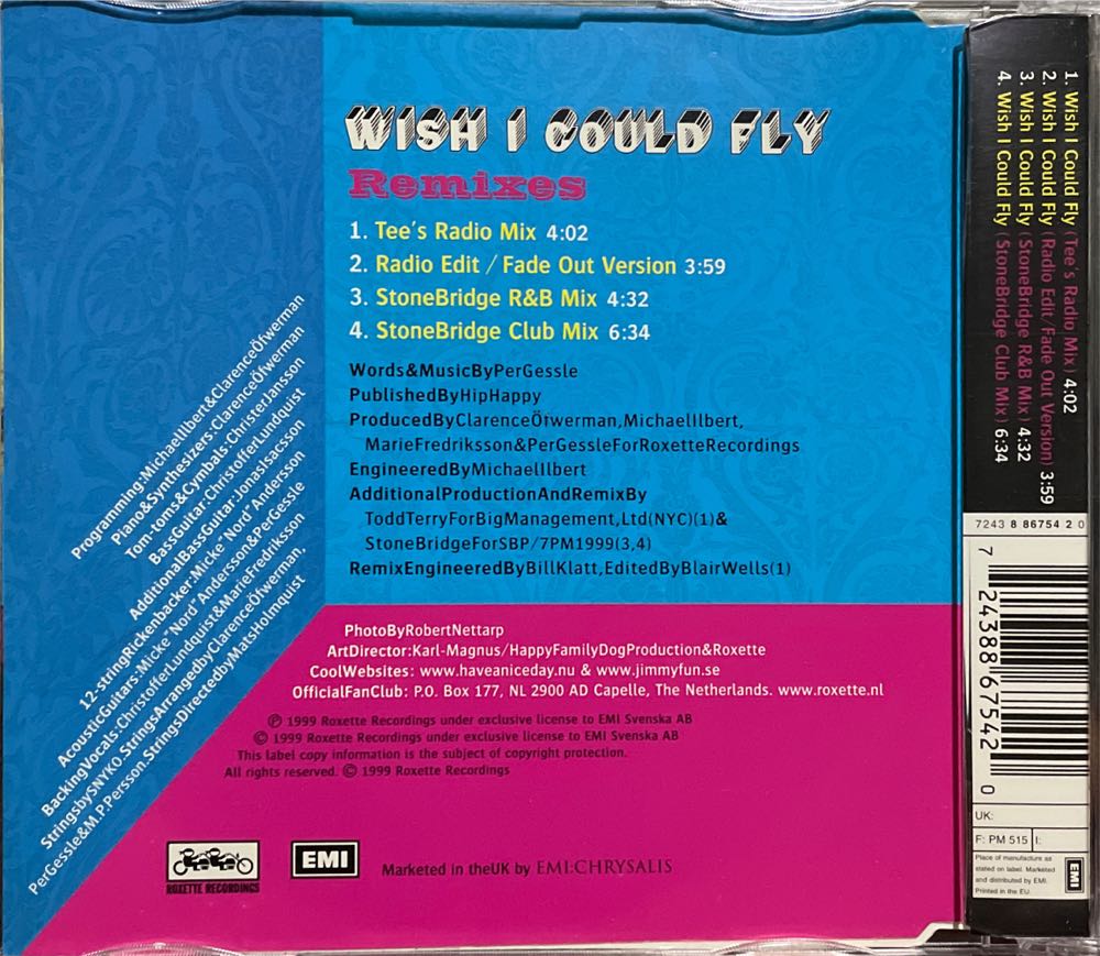 Wish I Could Fly - Roxette (CD) music collectible [Barcode 724388675420] - Main Image 2