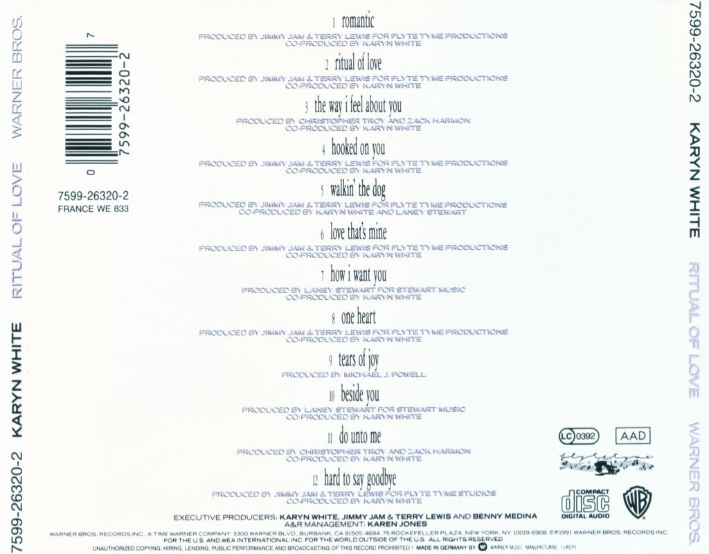 Ritual Of Love - Karyn White (CD) music collectible - Main Image 2