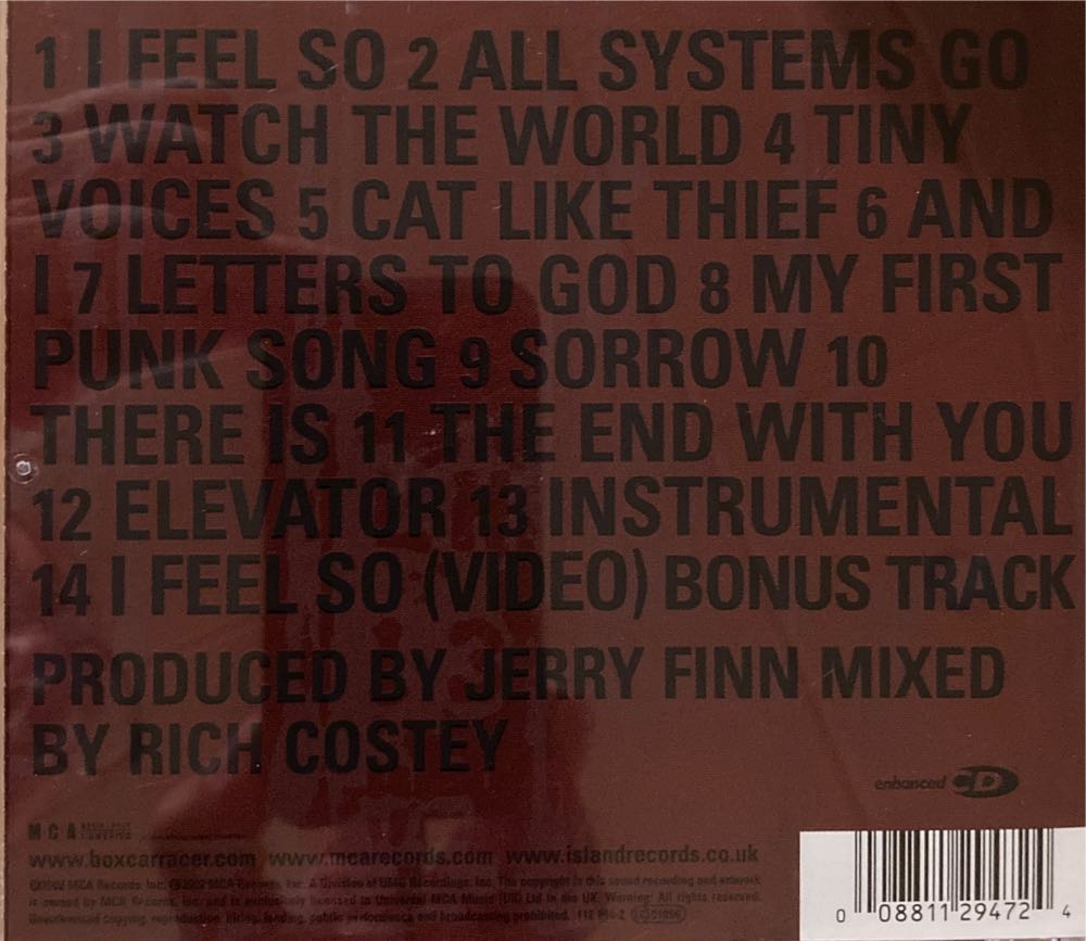 Box Car Racer - Box Car Racer (CD) music collectible [Barcode 008811294724] - Main Image 2