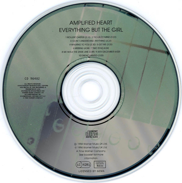 Amplified Heart - Everything But The Girl (CD - 37) music collectible [Barcode 706301045329] - Main Image 4