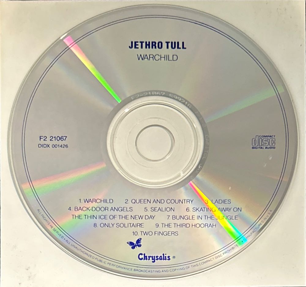 Warchild - Jethro Tull (CD - 40) music collectible [Barcode 094632106728] - Main Image 4