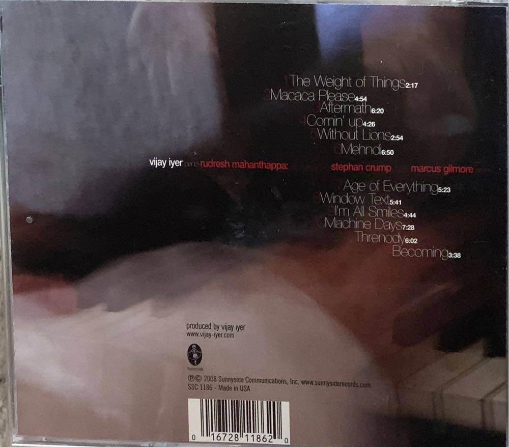 Tragicomic - Iyer, Vijay (CD) music collectible [Barcode 016728118620] - Main Image 4