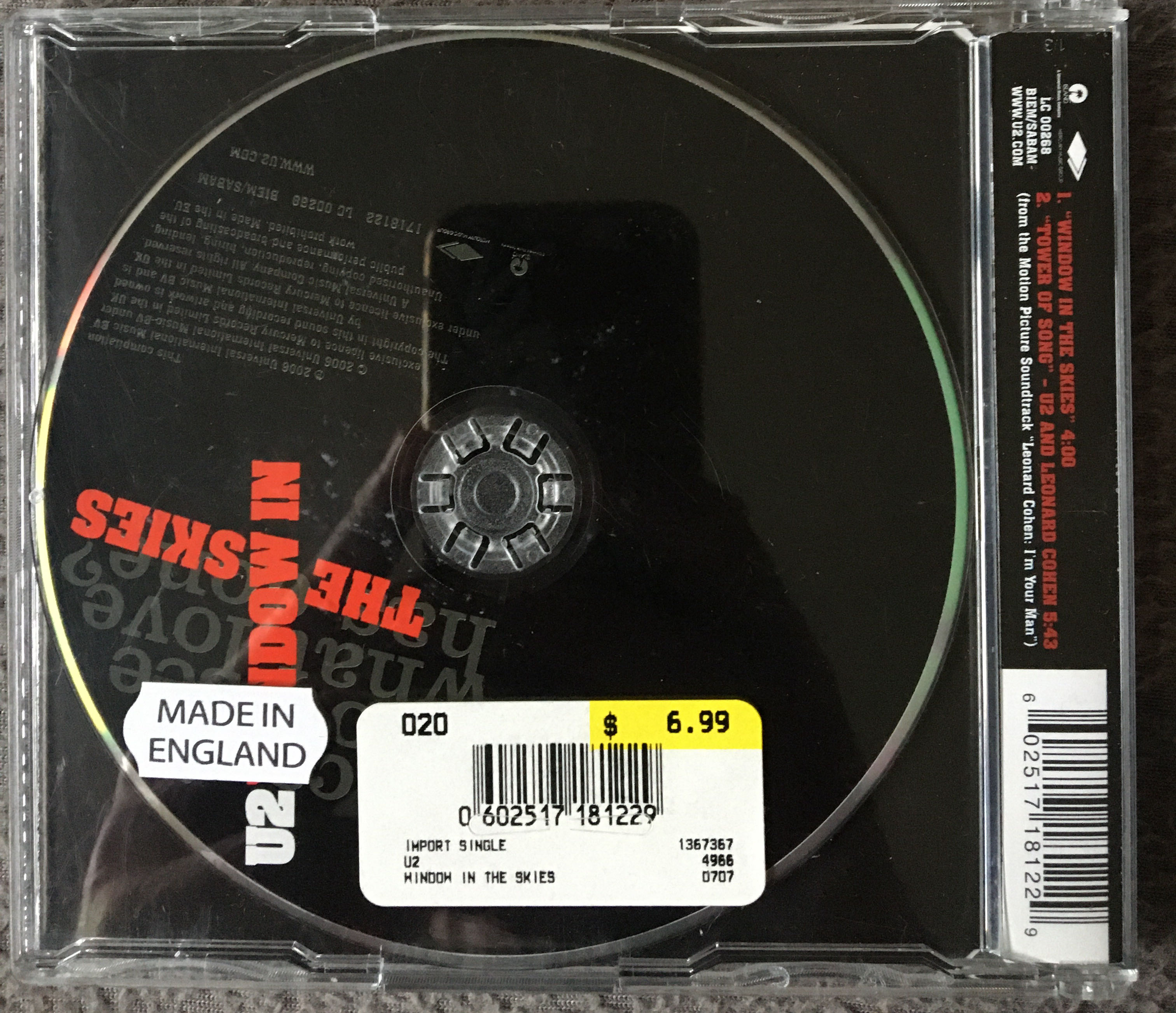 Window In The Skies - U2 (CD) music collectible [Barcode 602517181229] - Main Image 2