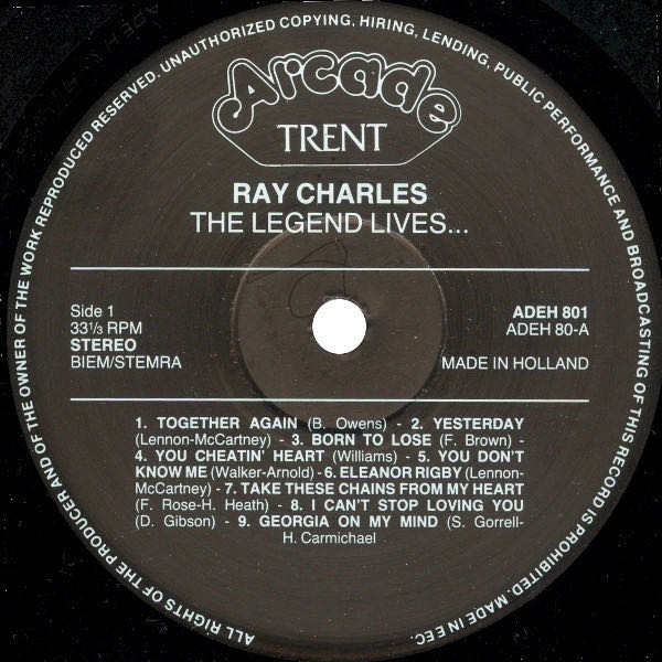 The Legend Lives - Ray Charles (12”) music collectible - Main Image 3