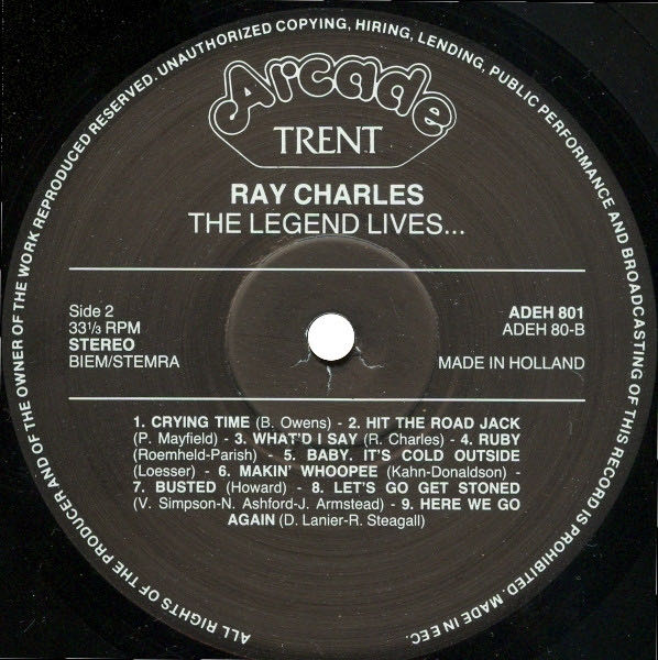 The Legend Lives - Ray Charles (12”) music collectible - Main Image 4