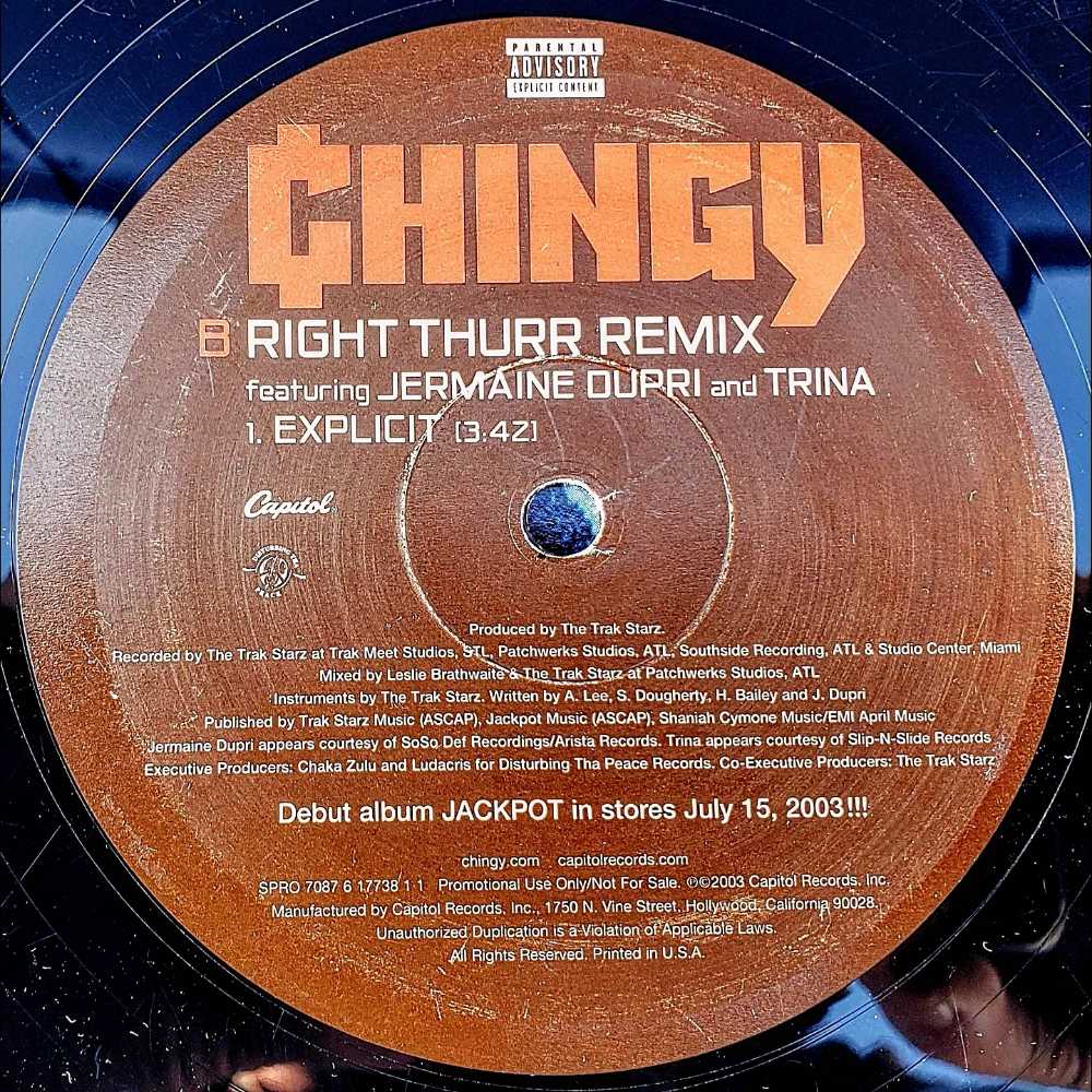 Chingy - Right Thurr - Chingy (12”) music collectible [Barcode 724387794016] - Main Image 4