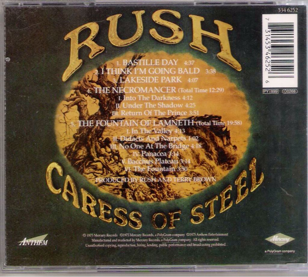 CD : Caress of Steel - Rush (CD - 44:59) music collectible [Barcode 731453462526] - Main Image 2