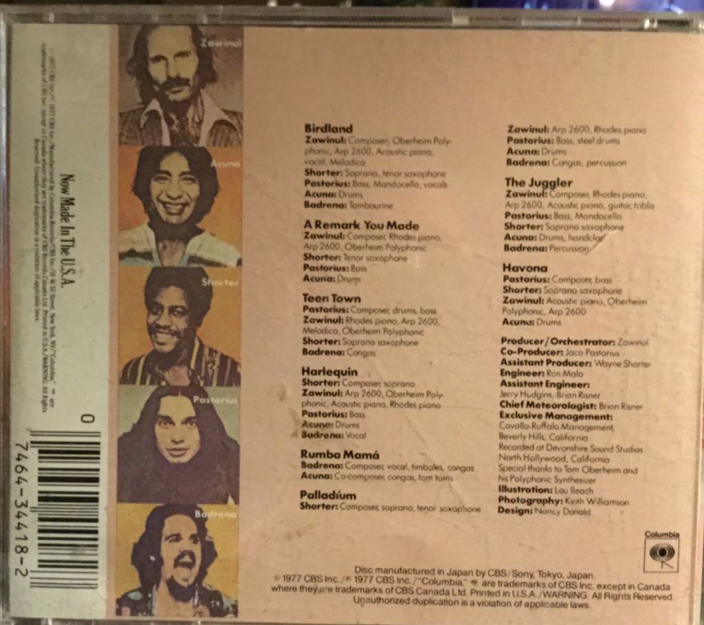 Heavy Weather - Weather Report (CD) music collectible [Barcode 074643441827] - Main Image 2