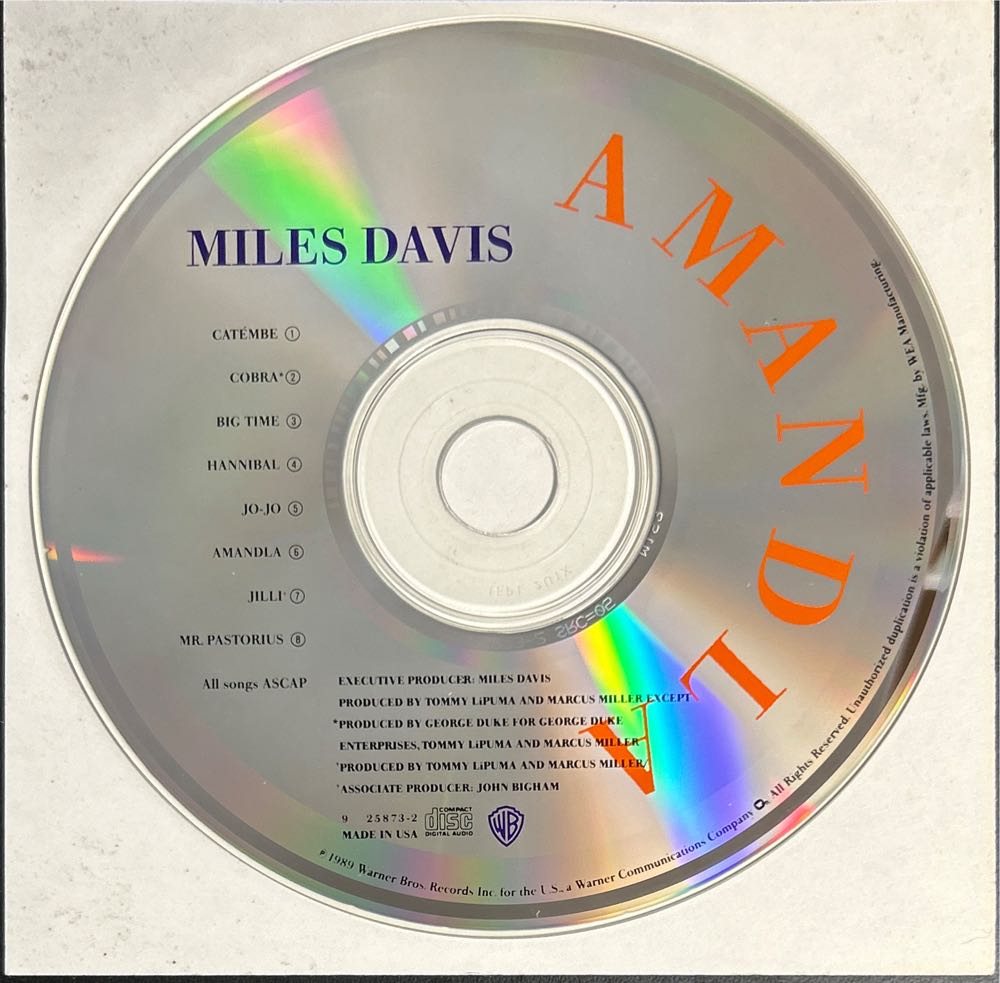 Amandla - Davis, Miles (CD - 44) music collectible [Barcode 075992587327] - Main Image 4