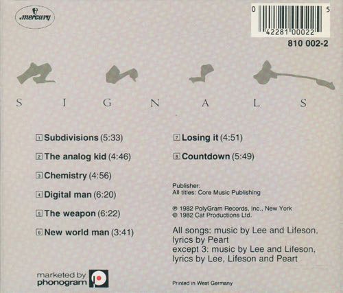 CD : Signals - Rush (CD - 43) music collectible [Barcode 042281000225] - Main Image 2