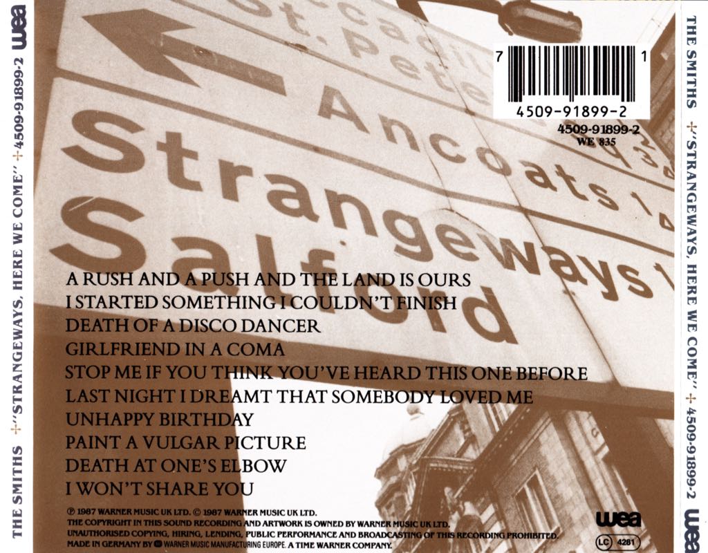 Strangeways, Here We Come - Smiths, The (CD - 36:10) music collectible [Barcode 745099189921] - Main Image 2