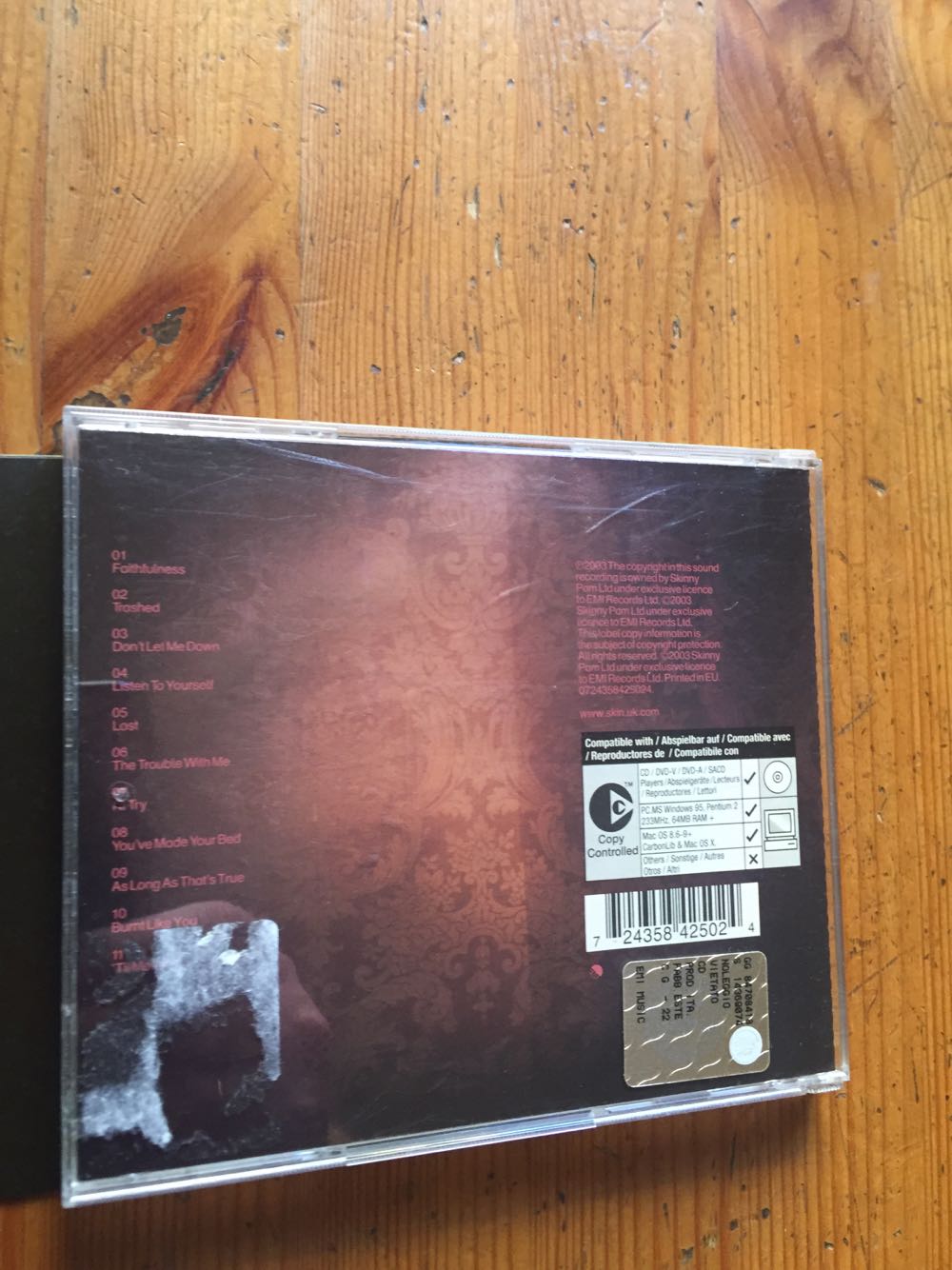 FleshWounds - Skin (CD-R - 44) music collectible [Barcode 724358425024] - Main Image 3