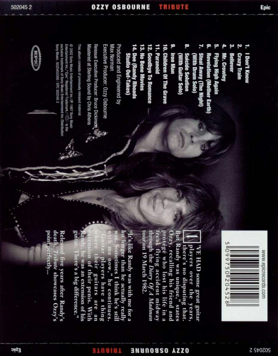Randy Rhoads Tribute - Ozzy Osbourne (CD-R - 73) music collectible [Barcode 5099750204528] - Main Image 2