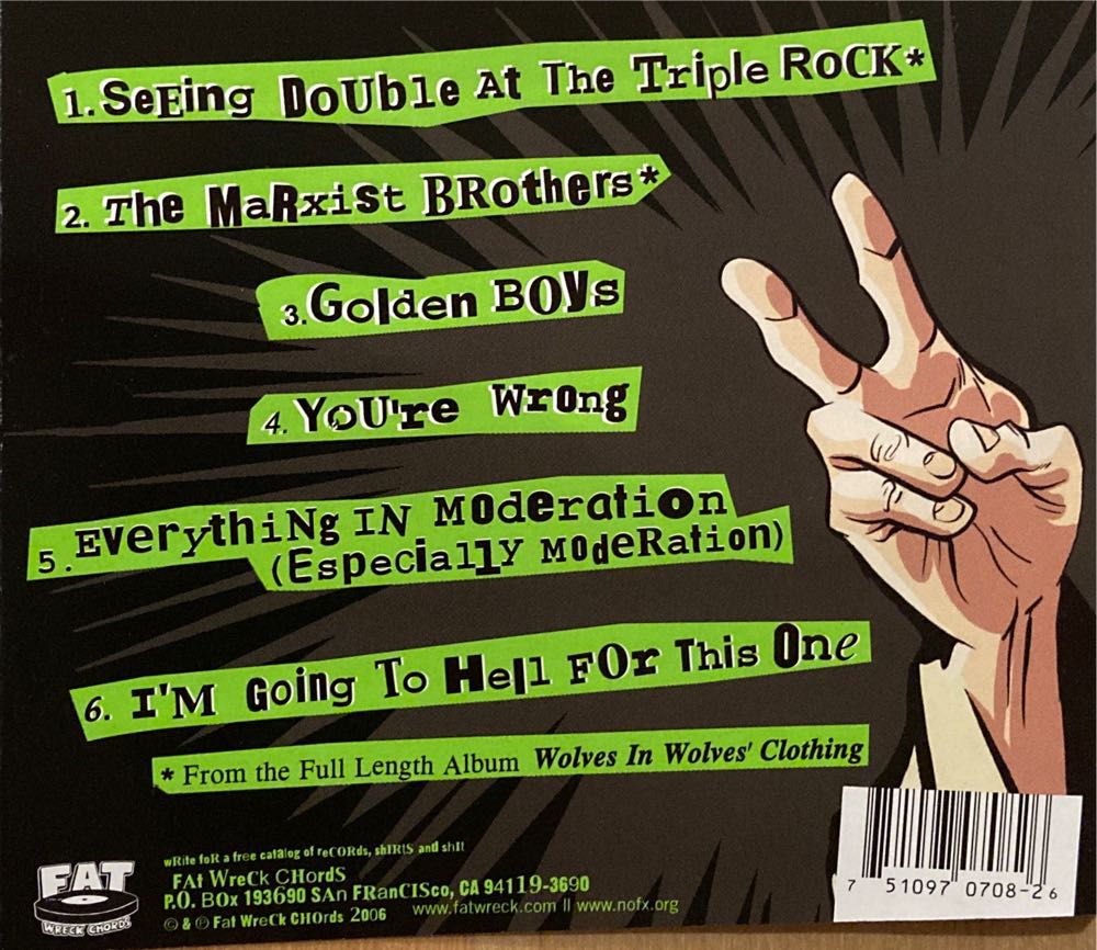 Never Trust a Hippy - Nofx (CD) music collectible [Barcode 751097070826] - Main Image 2