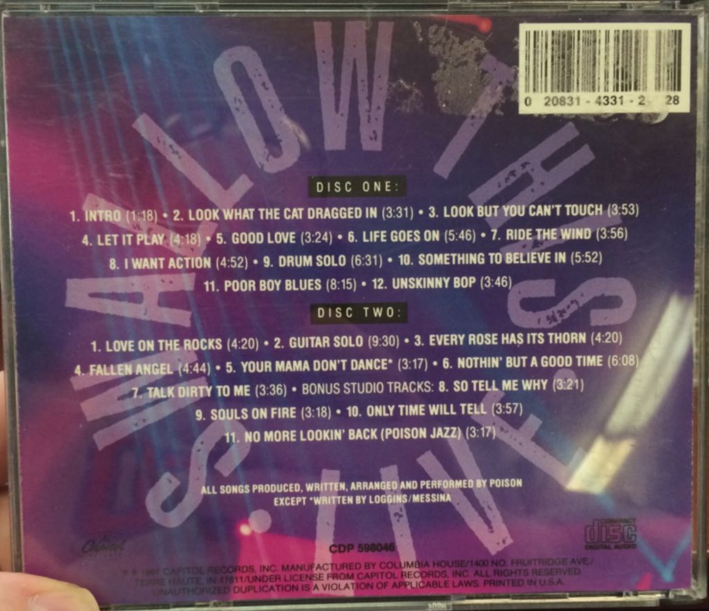 Swallow This (Live) - Poison (CD - 115) music collectible [Barcode 020831433129] - Main Image 2