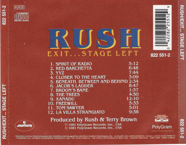 Exit...Stage Left - Rush (CD - 76) music collectible [Barcode 731453463226] - Main Image 4