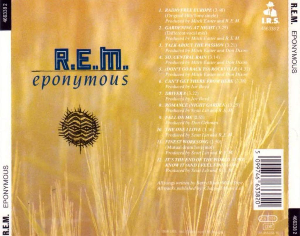 Eponymous - R.E.M. (CD) music collectible [Barcode 124349345780] - Main Image 2
