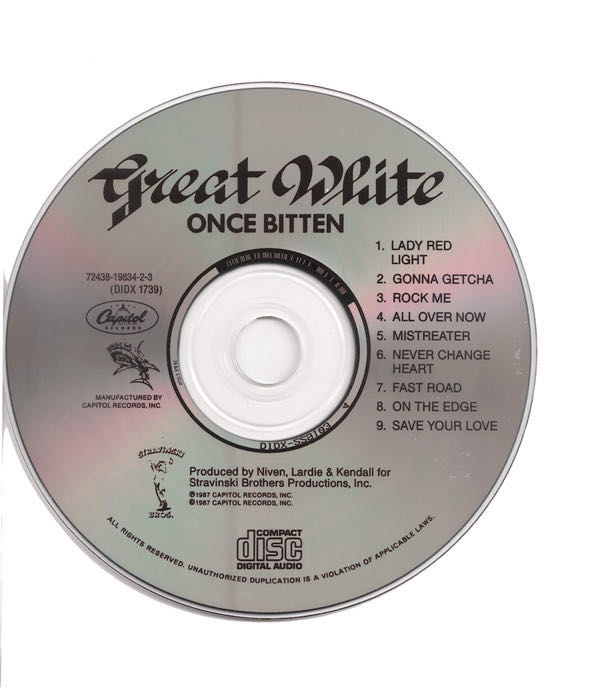 Once Bitten... - Great White (CD - 3514) music collectible [Barcode 077774691024] - Main Image 3