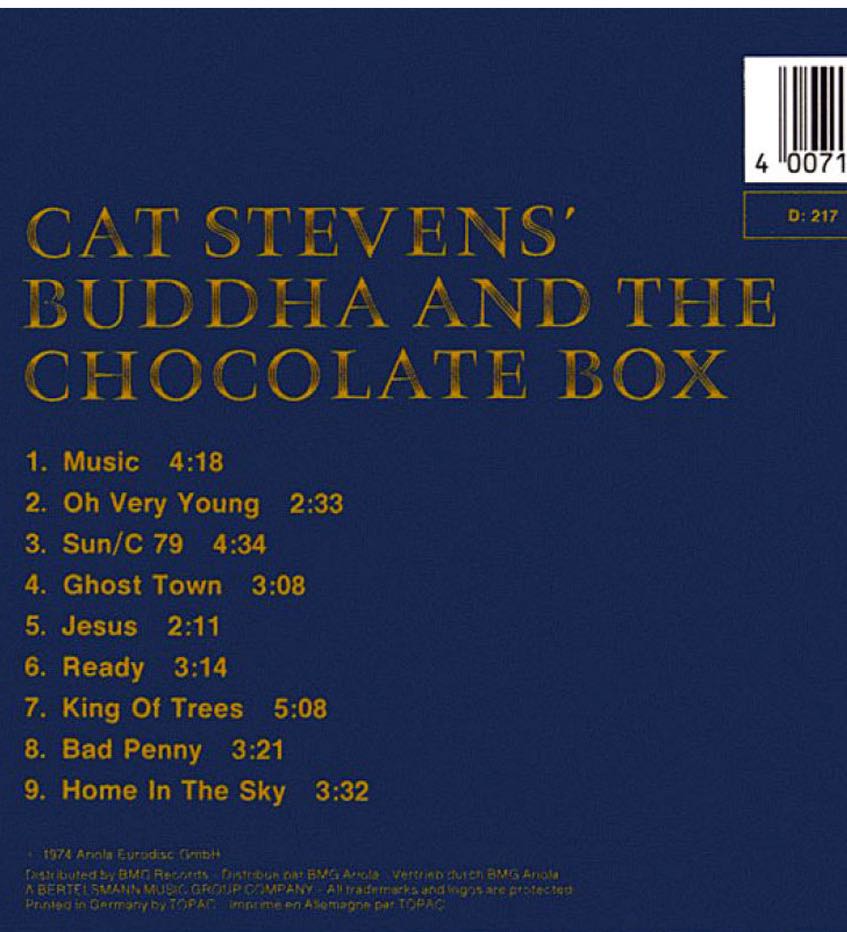 Buddha And The Chocolate Box - Stevens, Cat (12” - 32) music collectible - Main Image 2