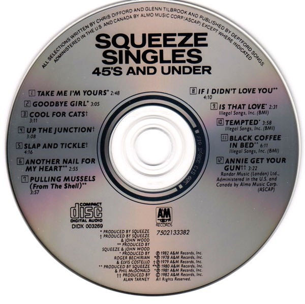 Singles 45’s And Under - Squeeze (CD) music collectible [Barcode 075021333826] - Main Image 4