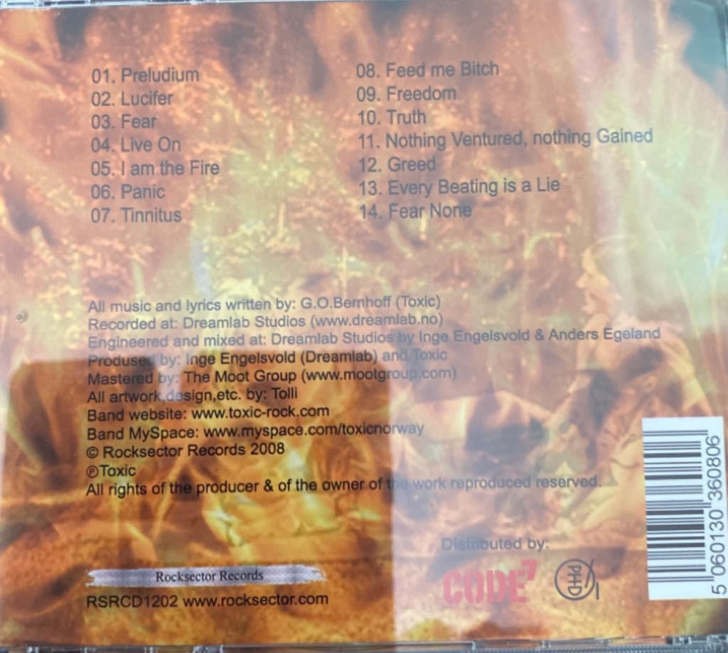 Fear - Toxic (CD) music collectible [Barcode 5060130360806] - Main Image 2