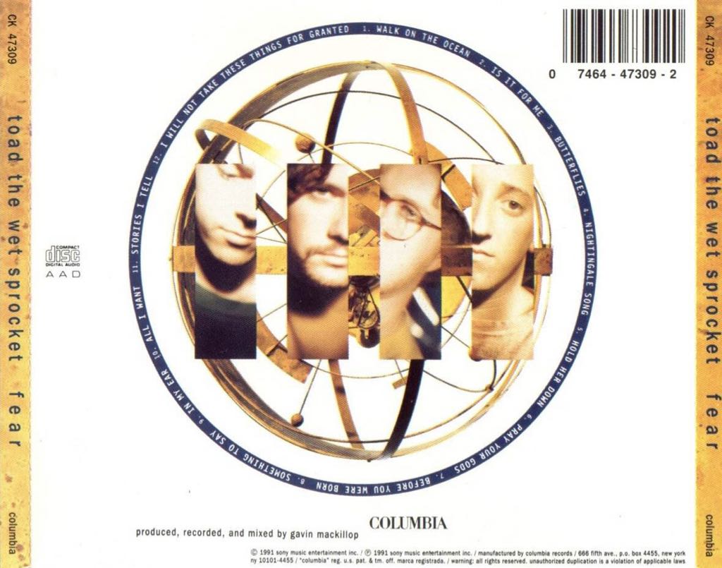 Fear - Toad The Wet Sprocket (CD) music collectible [Barcode 5099746858223] - Main Image 2