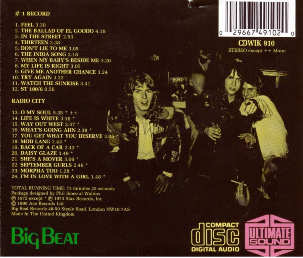 #1 Record/Radio City - Big Star (CD) music collectible [Barcode 888072314573] - Main Image 2