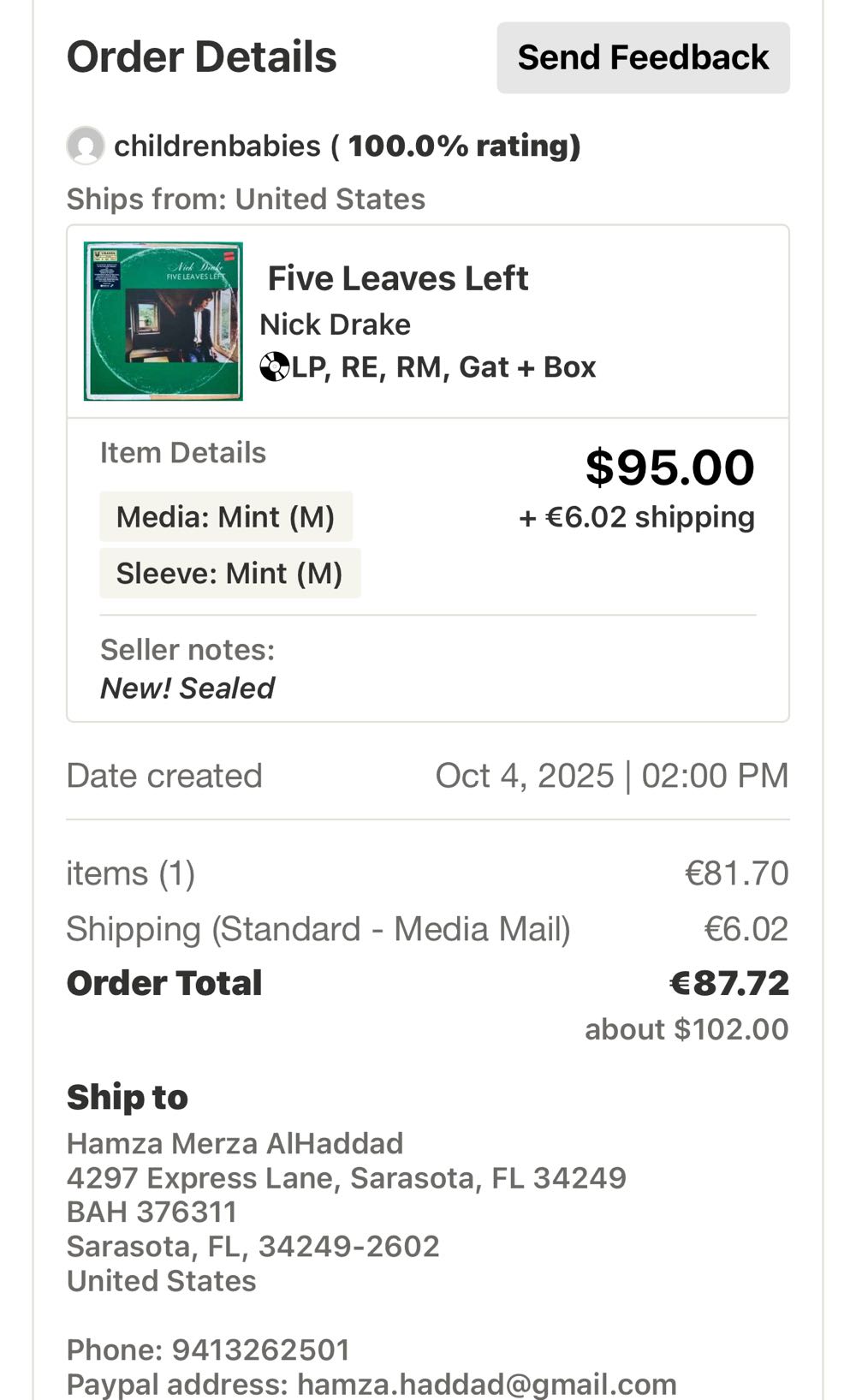 Five Leaves Left - Drake, Nick (12”) music collectible [Barcode 602537347568] - Main Image 4