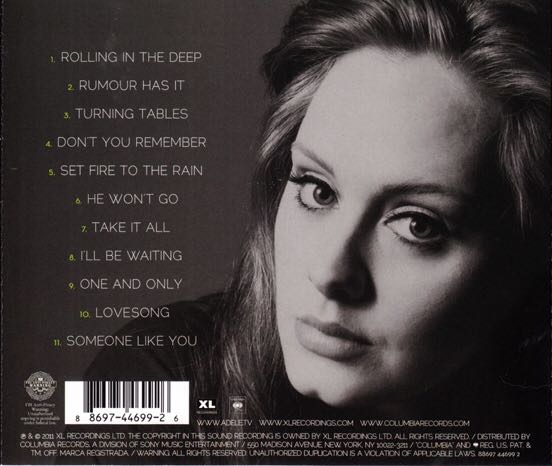 21 - Adele (CD - 62) music collectible [Barcode 6009143461239] - Main Image 2